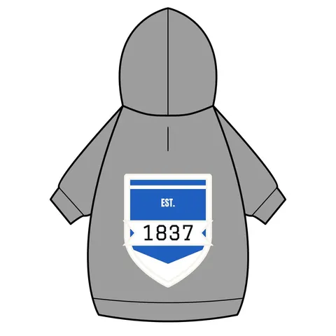 Cheyney 1837 Blue & White Pet Hoodie — back_dtf view