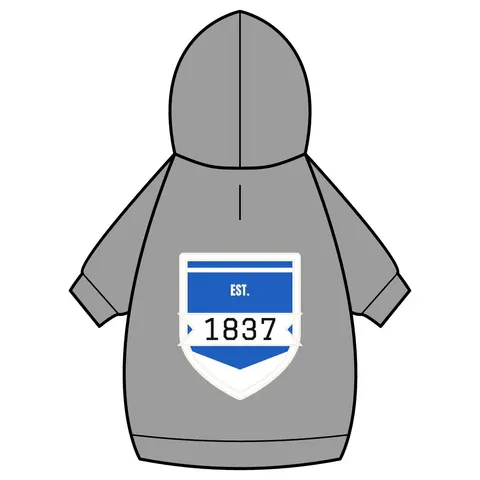 Cheyney 1837 Blue & White Pet Hoodie — back_dtf view