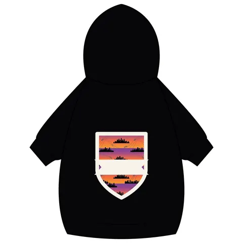 Atlanta Skyline Sunset Silhouette Pet Hoodie — back_dtf view