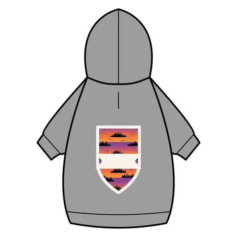 Atlanta Skyline Sunset Silhouette Pet Hoodie — back_dtf view