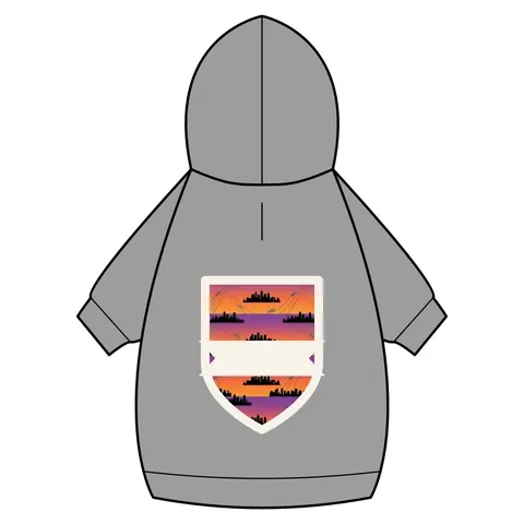 Atlanta Skyline Sunset Silhouette Pet Hoodie — back_dtf view