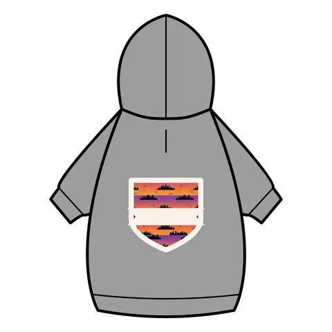 Atlanta Skyline Sunset Silhouette Pet Hoodie — back_dtf view