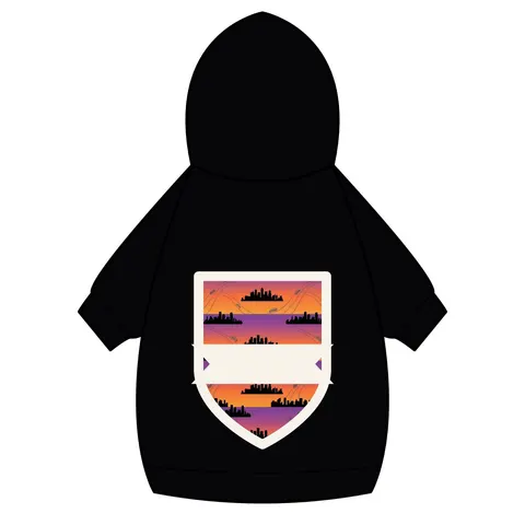 Atlanta Skyline Sunset Silhouette Pet Hoodie — back_dtf view