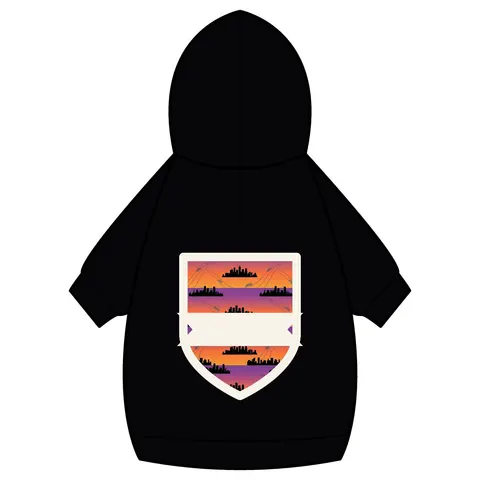 Atlanta Skyline Sunset Silhouette Pet Hoodie — back_dtf view