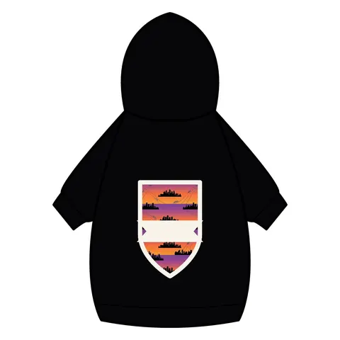 Atlanta Skyline Sunset Silhouette Pet Hoodie — back_dtf view