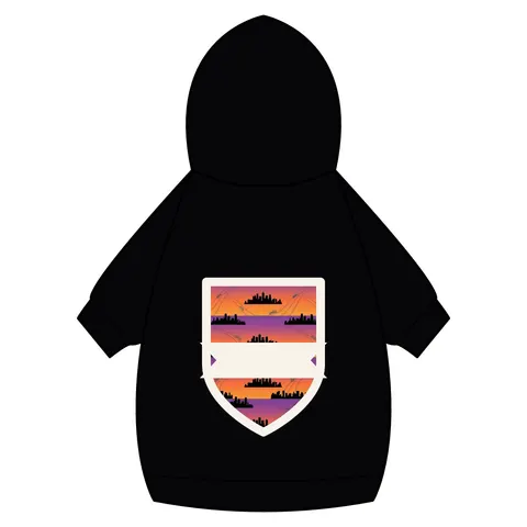 Atlanta Skyline Sunset Silhouette Pet Hoodie — back_dtf view