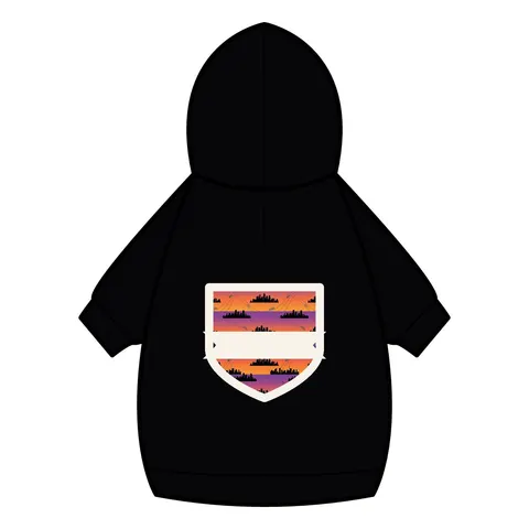 Atlanta Skyline Sunset Silhouette Pet Hoodie — back_dtf view