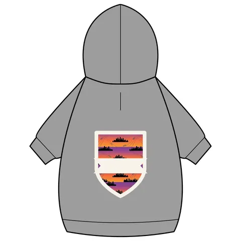 Atlanta Skyline Sunset Silhouette Pet Hoodie — back_dtf view