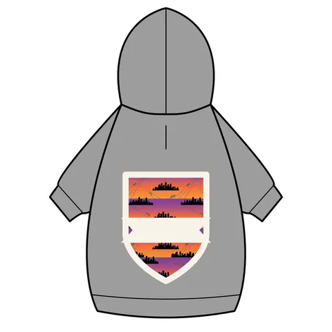 Atlanta Skyline Sunset Silhouette Pet Hoodie — back_dtf view