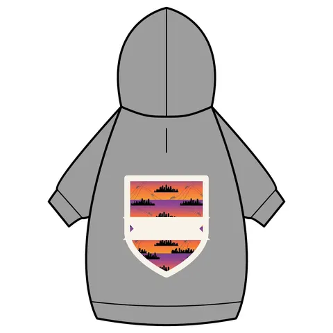 Atlanta Skyline Sunset Silhouette Pet Hoodie — back_dtf view