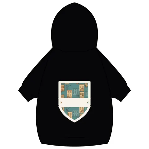 Baltimore Rowhouse Stoops Pet Hoodie — back_dtf view