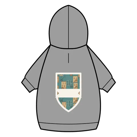 Baltimore Rowhouse Stoops Pet Hoodie — back_dtf view