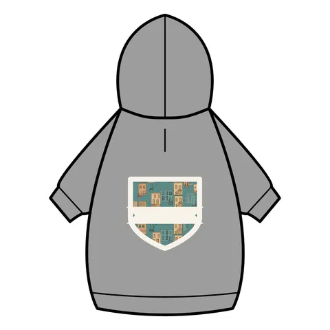 Baltimore Rowhouse Stoops Pet Hoodie — back_dtf view