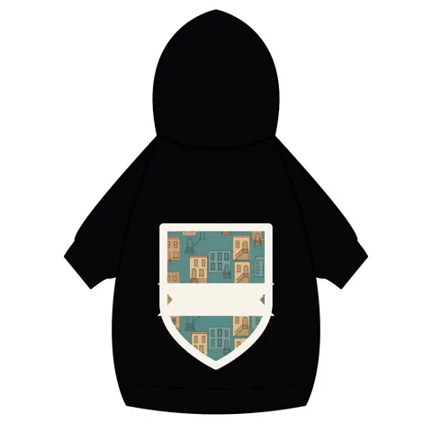 Baltimore Rowhouse Stoops Pet Hoodie — back_dtf view