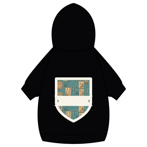 Baltimore Rowhouse Stoops Pet Hoodie — back_dtf view