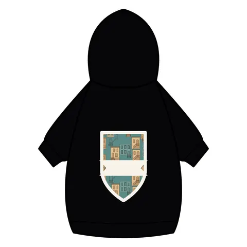 Baltimore Rowhouse Stoops Pet Hoodie — back_dtf view