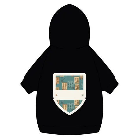Baltimore Rowhouse Stoops Pet Hoodie — back_dtf view