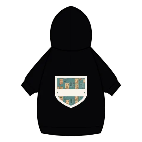 Baltimore Rowhouse Stoops Pet Hoodie — back_dtf view