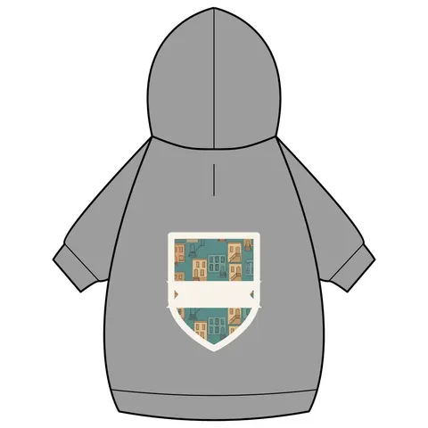 Baltimore Rowhouse Stoops Pet Hoodie — back_dtf view