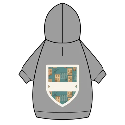 Baltimore Rowhouse Stoops Pet Hoodie — back_dtf view