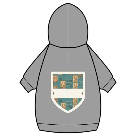 Baltimore Rowhouse Stoops Pet Hoodie — back_dtf view