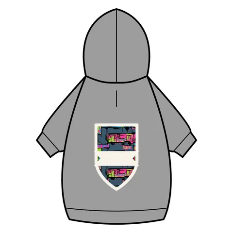 The Bronx Graffiti Train Panels Pet Hoodie — back_dtf view