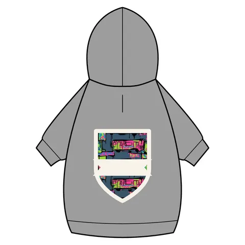The Bronx Graffiti Train Panels Pet Hoodie — back_dtf view