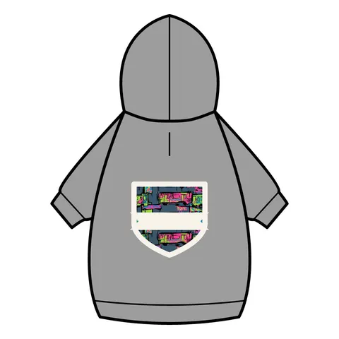 The Bronx Graffiti Train Panels Pet Hoodie — back_dtf view