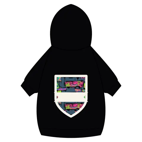 The Bronx Graffiti Train Panels Pet Hoodie — back_dtf view