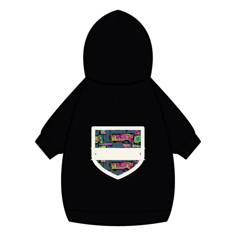 The Bronx Graffiti Train Panels Pet Hoodie — back_dtf view