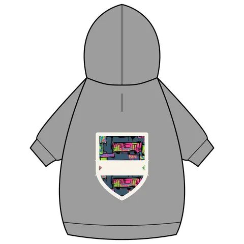 The Bronx Graffiti Train Panels Pet Hoodie — back_dtf view