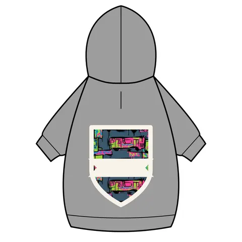 The Bronx Graffiti Train Panels Pet Hoodie — back_dtf view