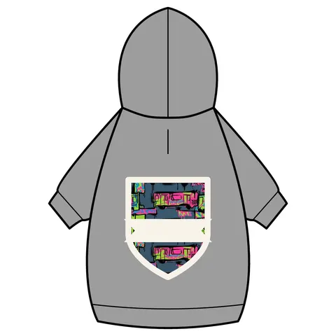 The Bronx Graffiti Train Panels Pet Hoodie — back_dtf view