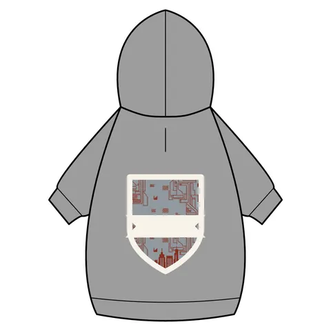 Chicago South Side Blocks Pet Hoodie — back_dtf view