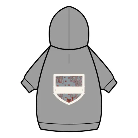 Chicago South Side Blocks Pet Hoodie — back_dtf view