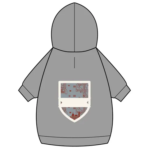 Chicago South Side Blocks Pet Hoodie — back_dtf view