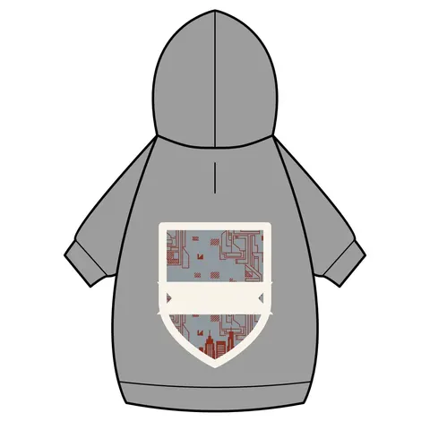 Chicago South Side Blocks Pet Hoodie — back_dtf view
