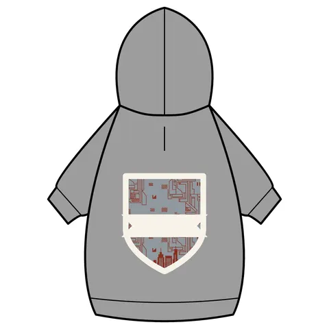 Chicago South Side Blocks Pet Hoodie — back_dtf view