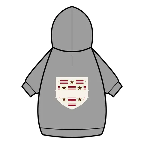 DC Chocolate City Flag Stars Pet Hoodie — back_dtf view