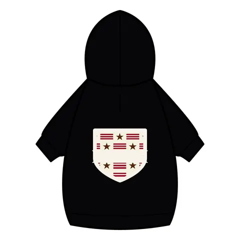 DC Chocolate City Flag Stars Pet Hoodie — back_dtf view