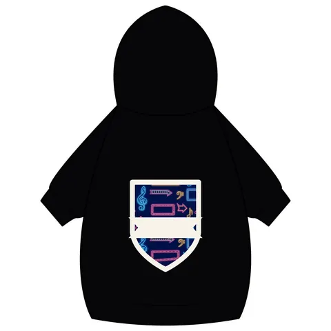 Detroit Motown Neon Pet Hoodie — back_dtf view