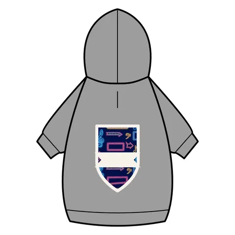 Detroit Motown Neon Pet Hoodie — back_dtf view