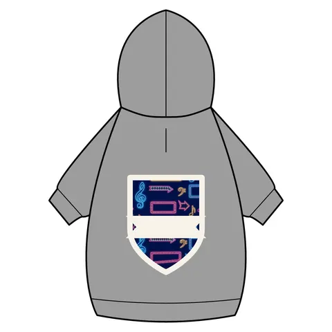 Detroit Motown Neon Pet Hoodie — back_dtf view