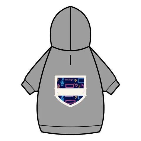 Detroit Motown Neon Pet Hoodie — back_dtf view