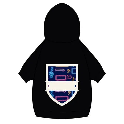 Detroit Motown Neon Pet Hoodie — back_dtf view