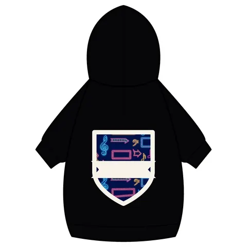 Detroit Motown Neon Pet Hoodie — back_dtf view