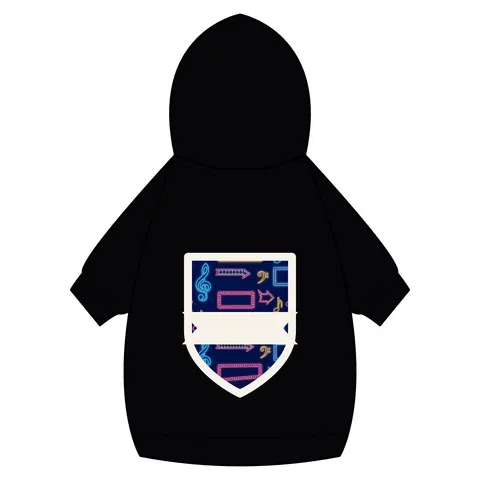 Detroit Motown Neon Pet Hoodie — back_dtf view