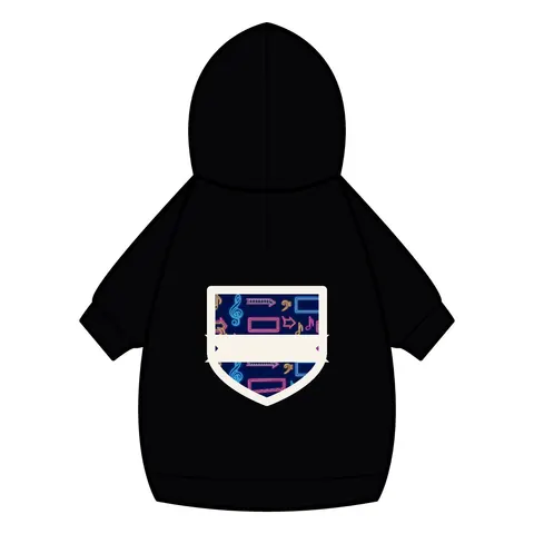 Detroit Motown Neon Pet Hoodie — back_dtf view