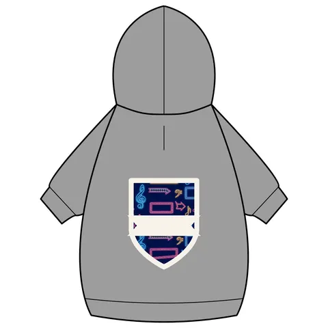 Detroit Motown Neon Pet Hoodie — back_dtf view