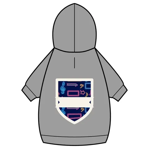Detroit Motown Neon Pet Hoodie — back_dtf view